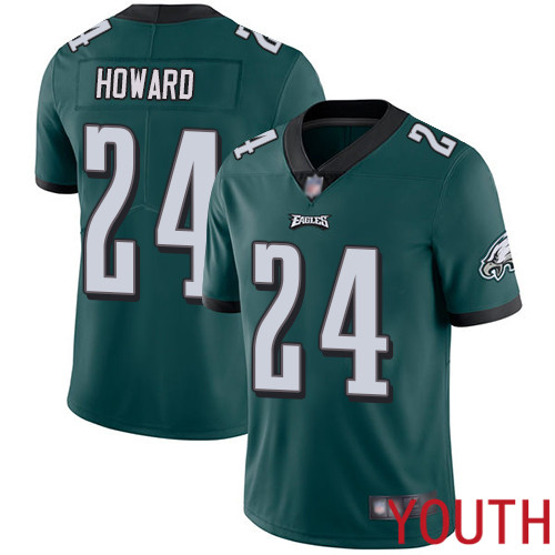 Youth Philadelphia Eagles 24 Jordan Howard Midnight Green Team Color Vapor Untouchable NFL Jersey Limited